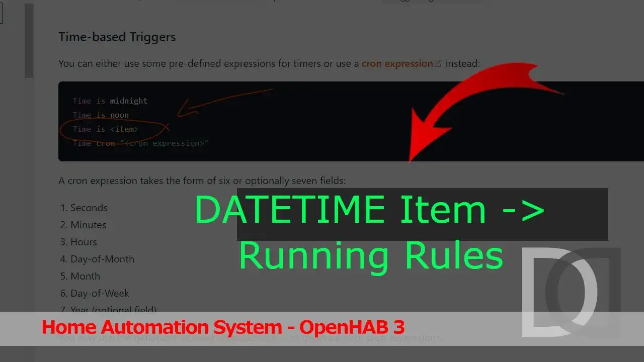 OpenHAB 3 - Attivazione regola con item DateTime - Home Automation System