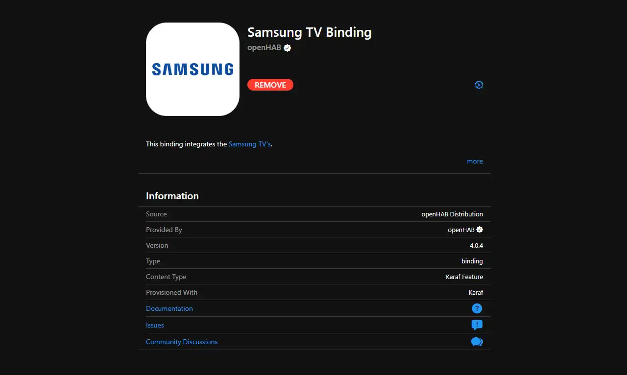 OpenHAB 4 - SAMSUNG SMART TV Integration - Home Automation System