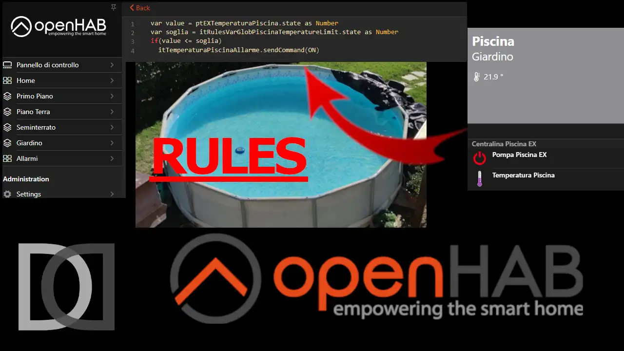 OpenHAB 3 - Swimming pool control panel with SONOFF and TASMOTA - The rules - Home Automation System