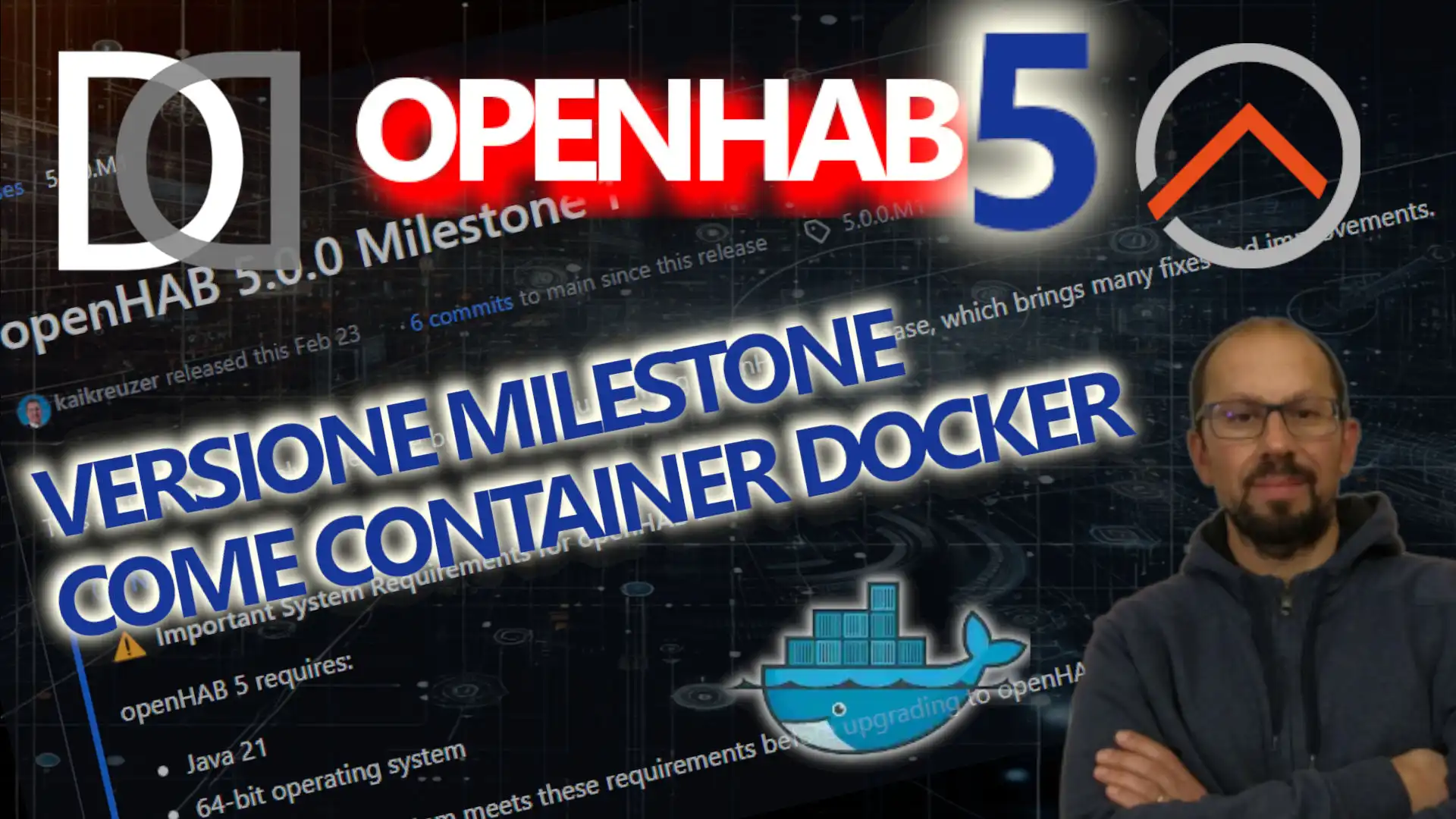 OPENHAB 5:installo la versione Milestone 1 su DOCKER per fare i TEST insieme ad OPENHAB 4 - VIDEO