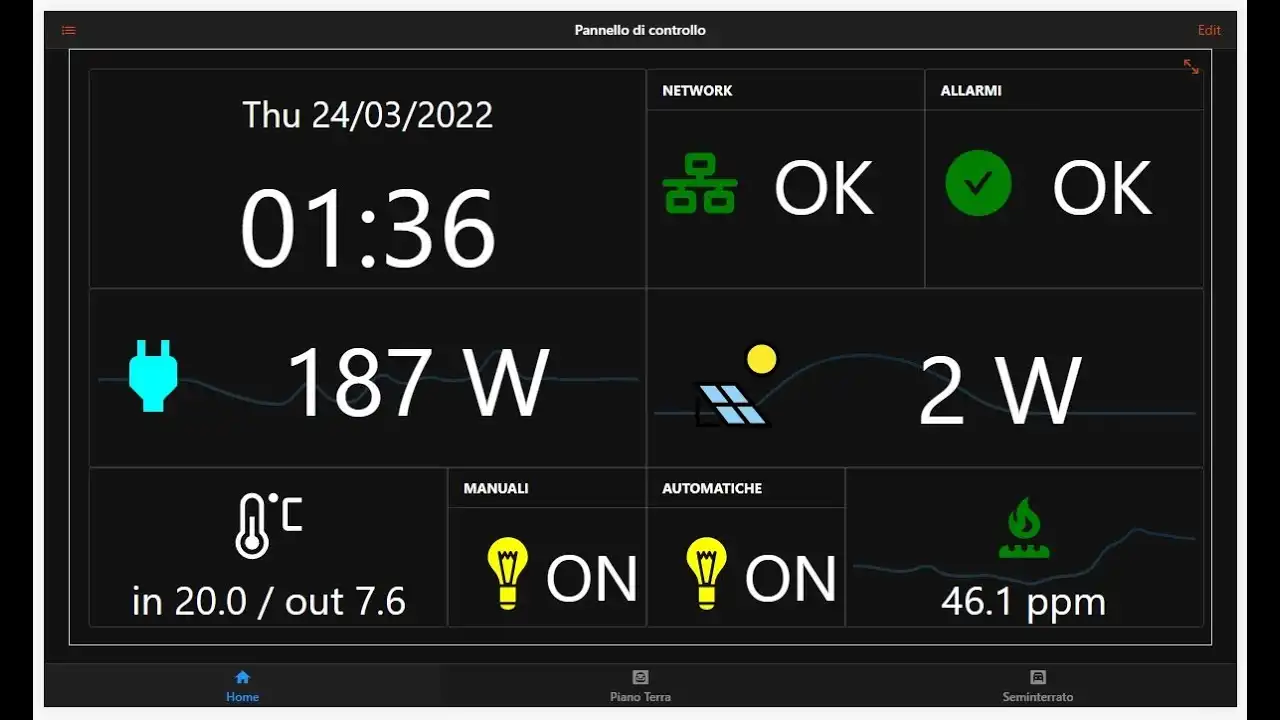 Home Automation System - OpenHAB 3 Migration - 48. OpenHAB control panel on tablet